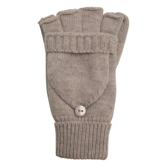 Mountain Warehouse Womens Fingerless Knitted Mittens - Beige - One Size - Beige - 100% Acrylic