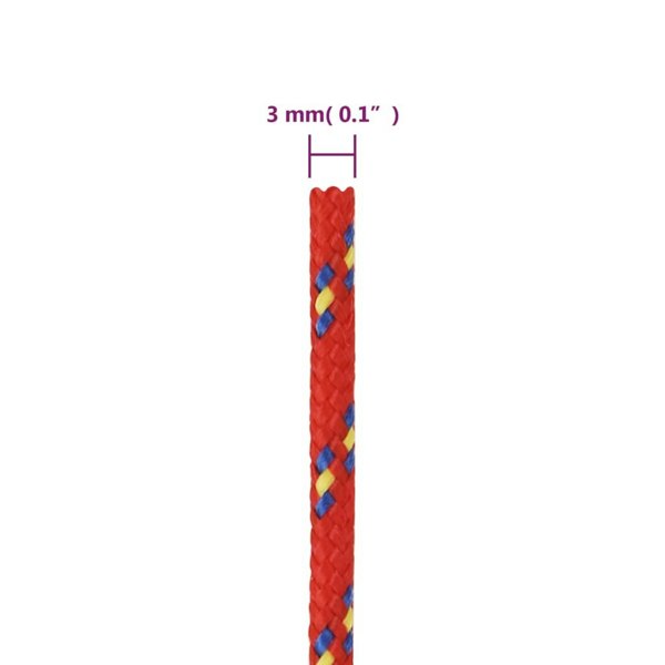 Berkfield Boat Rope Red 3 mm 250 m Polypropylene