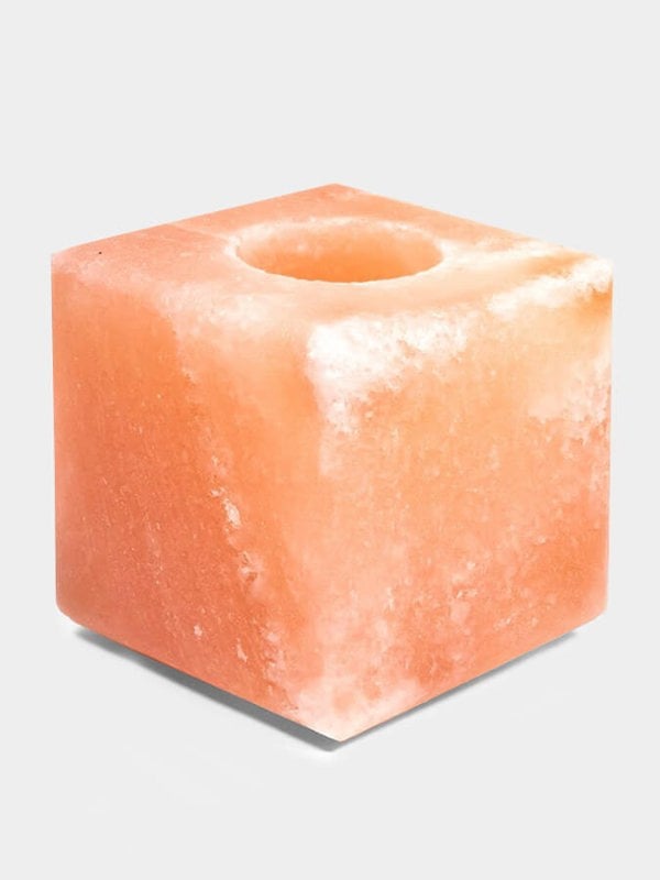 Yoga Studio Himalayan Salt Tealight Candle Holder - Square