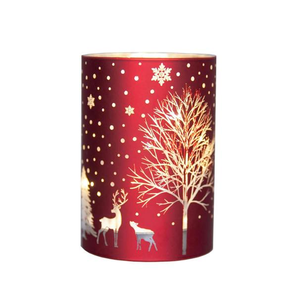 12cm Christmas LED Glass Vase Lamp with Warm White Lights and Gold Finish Interior image 7
