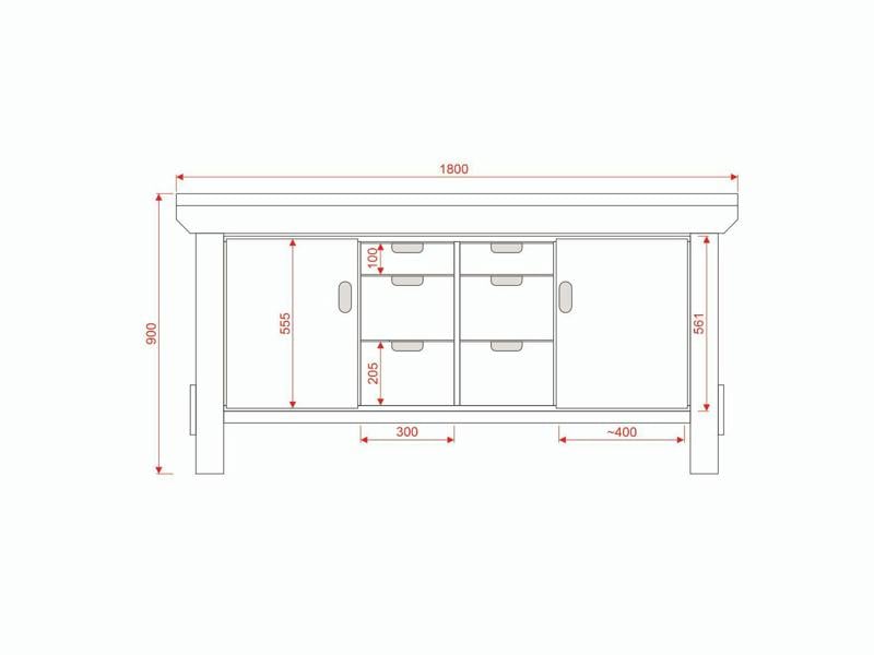 Acorn Heavy-Duty Cupboard Workbench (V.5) – Sturdy Wooden Workbench with Two Cupboards, One on Each side, Multiple Large Drawers, and Optional Back Panel or Pegboard, Ideal for Garages, Workshops, and Sheds