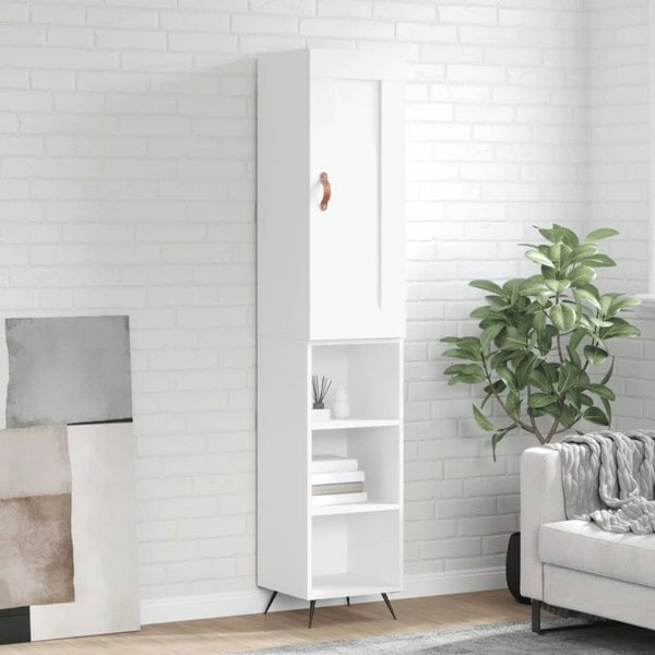 Berkfield Highboard White 34.5x34x180 cm Engineered Wood