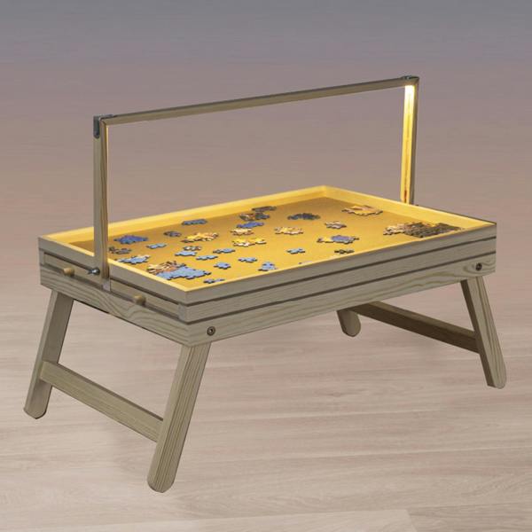Gr8 Home LED Puzzle Table 1000 Piece Jigsaw Board Wooden With Drawers Storage And Light
