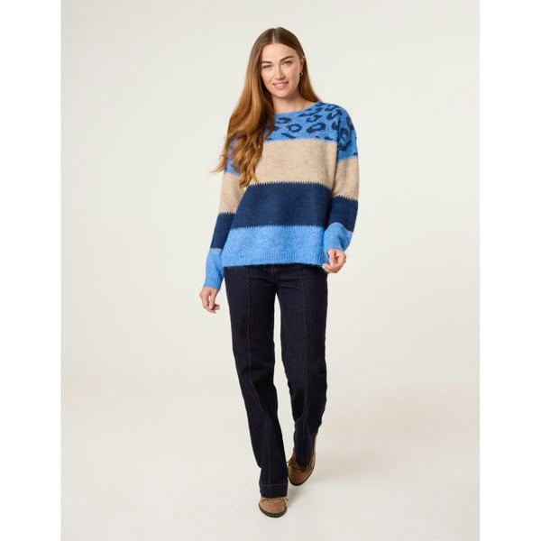Blue Vanilla Animal Colour Block Jumper