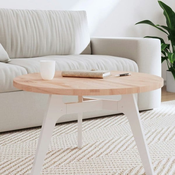 Berkfield Table Top �_�”�_70x2.5 cm Round Solid Wood Beech