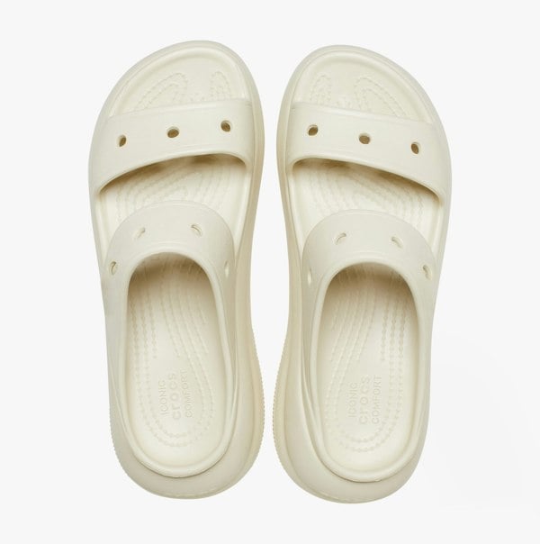 Crocs 207670-2Y2 CRUSH SANDAL Womens Platform Sliders Bone