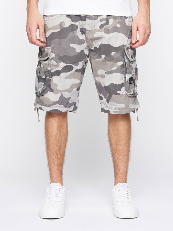 Crosshatch Jimster Shorts Charcoal Camo