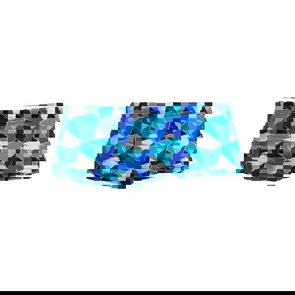 Blue Funky Trunks Tetra Tonic Sidewinder swim trunks with geometric pattern