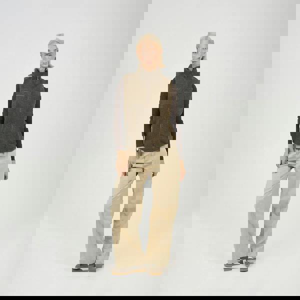 Brave Soul Taupe Zip Through Fleece Gilet - Taupe Image 3