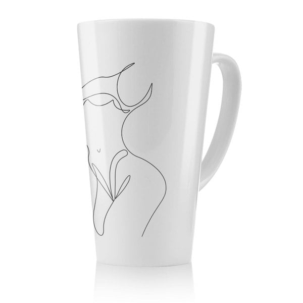 Benjamin Tate Design line art of femail body Designer Latte Mug