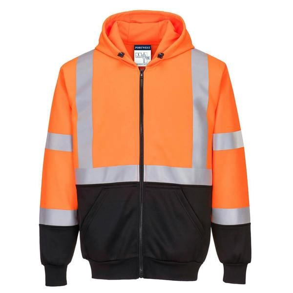 Hi-Vis Contrast Zipped Hoodie Portwest