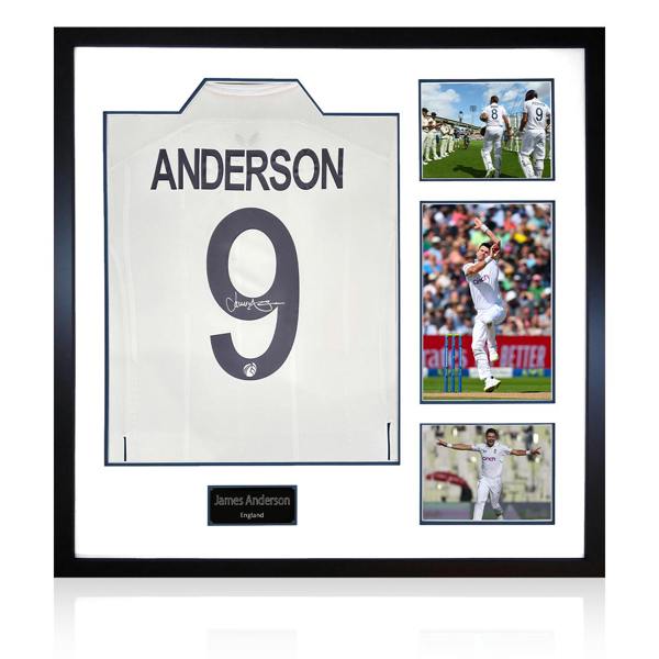 James Anderson Signed England Test Shirt Elite Frame