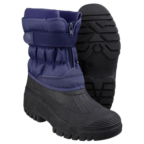 Cotswold Chase Touch Fastening and Zip up Winter Women's Boots in Navy