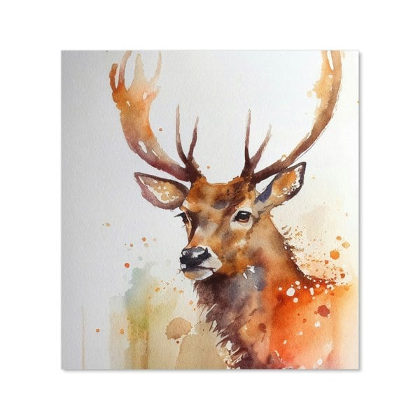 Warren Reed - Designer Majestic Stag Watercolour Kitchen Splashback