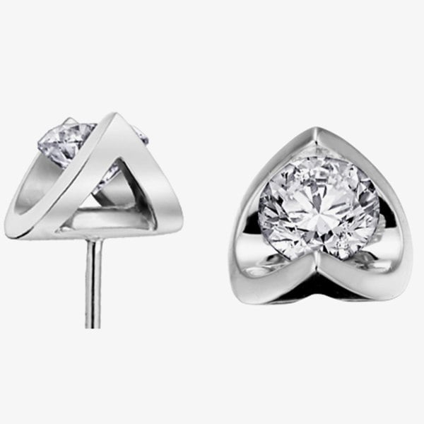 T. H. Baker 9ct White Gold 0.30ct Tension-set Diamond Stud Earrings E2038W/30-18