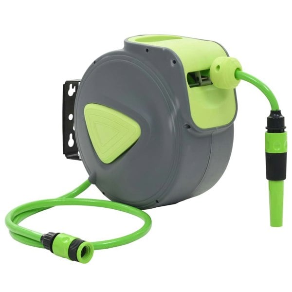 Berkfield Automatic Retractable Water Hose Reel Wall Mounted 10+1 m