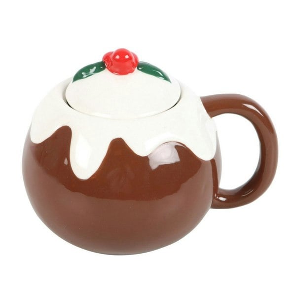 Something Different Christmas Pudding Mug - Brown/White