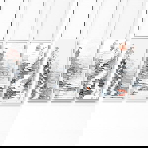 Modern Living Room Art | Set of 3 Asian Inspired Wall art Prints