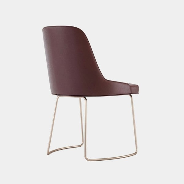 Domkapa Desna Natural Leather Dining Chair with Rose Gold Base