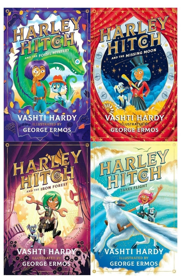 Harley Hitch 4 Book Set by Vashti Hardy The Iron Forest, The Missing Moon & more