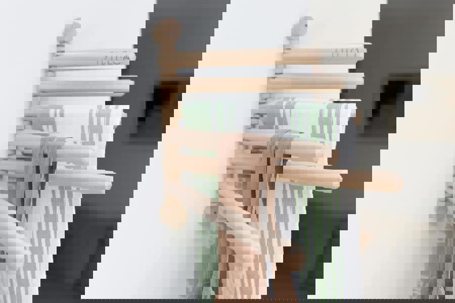 KitchenCraft Idilica Beechwood 6-Rail Wall Rack