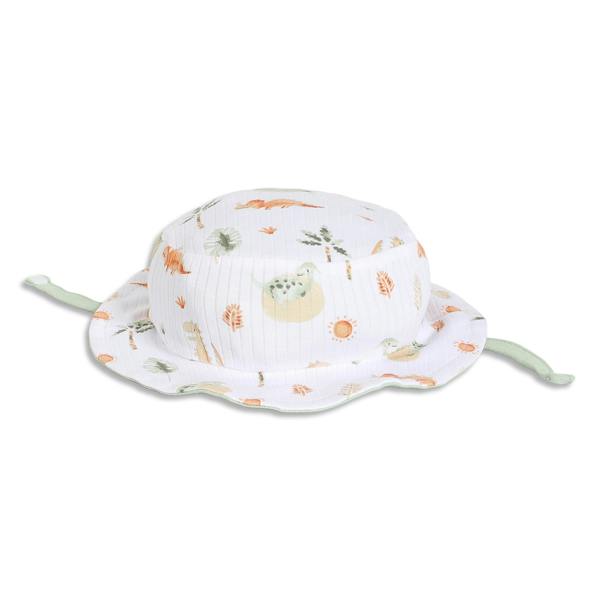 Mini Cuddles Baby Boys Dinosaur Printed Dungaree Set With Matching Cap, Multicolour