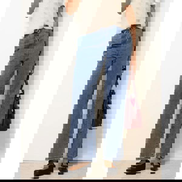 Blue Vanilla Draw String Wide Leg Denim Trousers