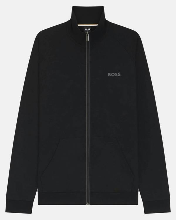 BOSS Orange Mens Authentic Zip Loungewear Jacket - Black 004