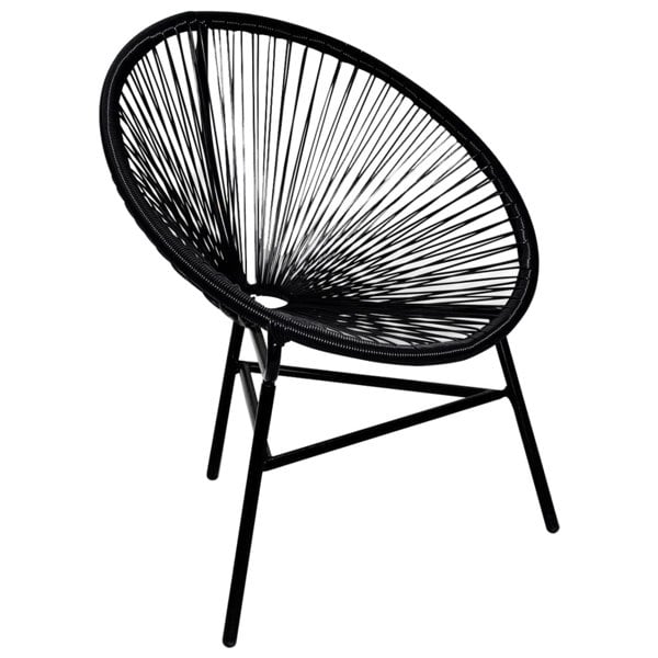 Berkfield Garden Moon Chair Poly Rattan Black