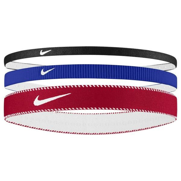 Nike Classic Mixed Flexible Headband (Pack of 3) - Red/Blue/Black - 