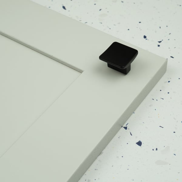 Handle & Home Matt Black Small Square Kitchen Cabinet Knob