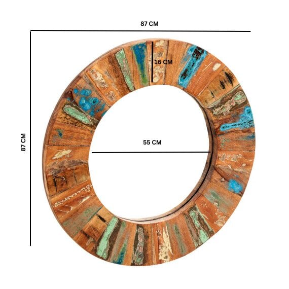 Wyld Haus Seattle Reclaimed Wood Large Round Mirror Frame