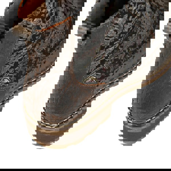 Embassy London Milliner - Bronze & Floral - Women's leather round toe rubber sole ankle boot in black