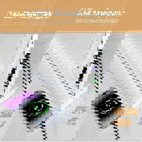 Emitto Tabletop Touch Crystal Vanity Mirror Makeup USB LED Medium 58x48cm