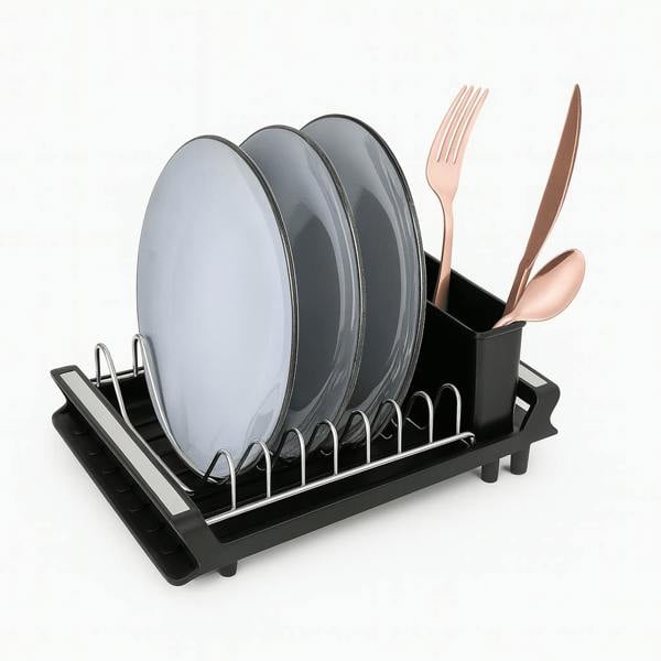 Berlinger Haus BH8892 Adjustable Dish Rack | Black Rose Gold