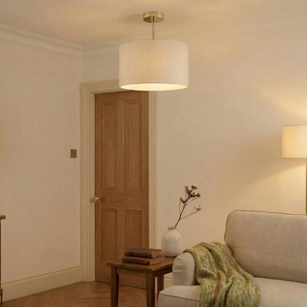 Classic Polished Brass Ceiling Light Fixture to Showcase Lamp Shades Image 4