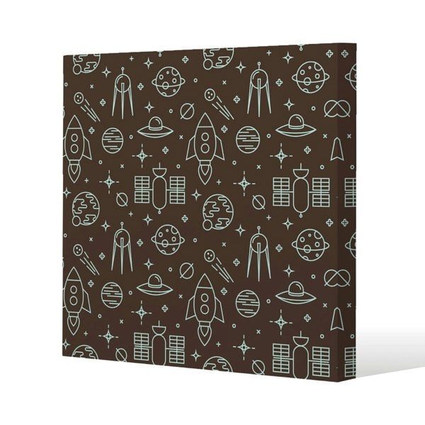 Benjamin Tate Design Planets and stars Slim Style Canvas Print  50x50cm , 15mm Slim Real wood.