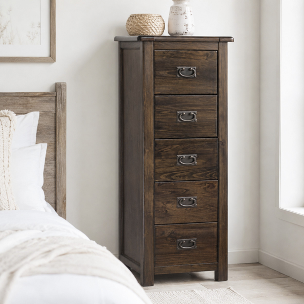 Core Products Boston 5-Drawer Narrow Chest of Drawers