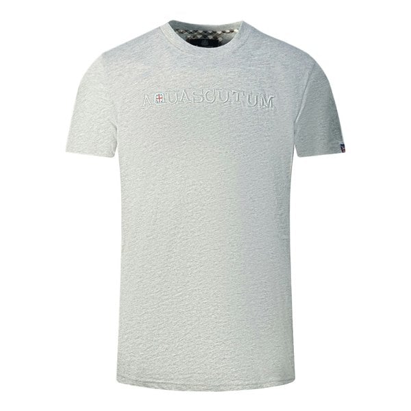 Aquascutum Brand Embossed Logo T Shirt - Grey