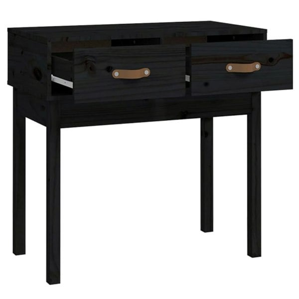 Berkfield Console Table Black 76.5x40x75 cm Solid Wood Pine