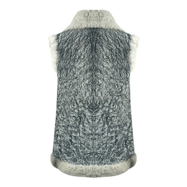 Parajumpers Sax Shearling Nine Iron Leather Gilet - Grey