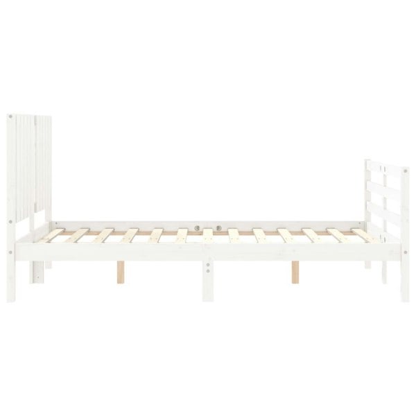Berkfield Bed Frame with Headboard White 120x200 cm Solid Wood