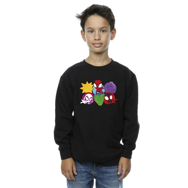 Marvel Boys Spidey And His Amazing Friends Faces Sweatshirt - Black