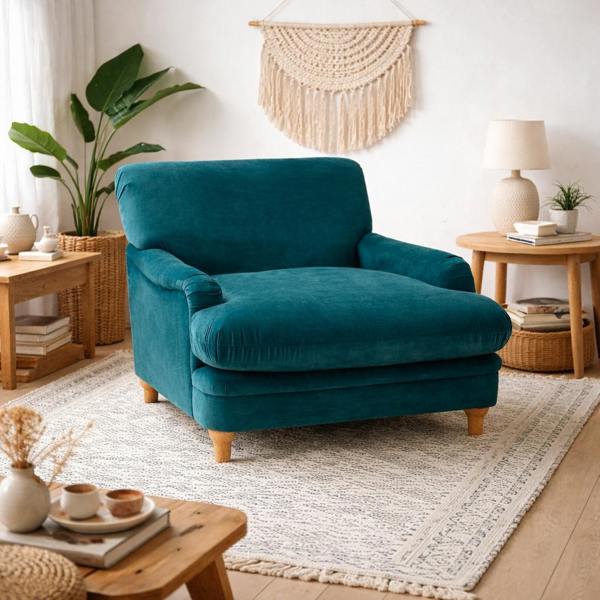 Wyld Haus Greystones Peacock Blue Armchair