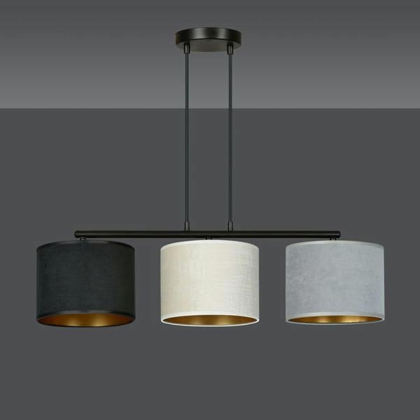 Emibig HILDE Pendant lamp 3 x E27 Black with Black, Grey and White Shade