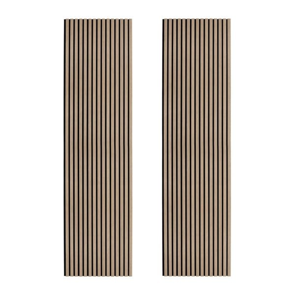 Monstershop Acoustic Slat Wall Panels x 2 - Light Walnut