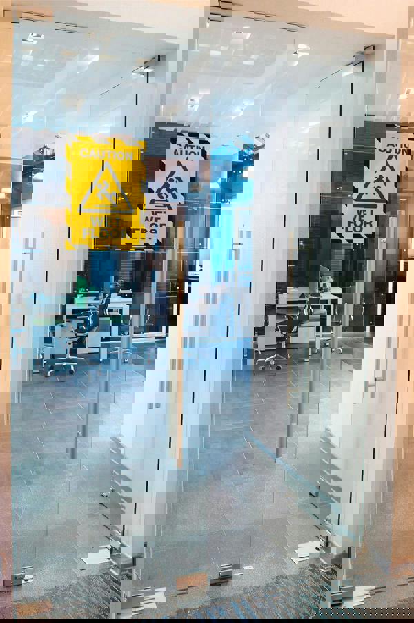 Durable DURAFRAME Adhesive Magnetic Hazard Frame | 2 Pack | A4 Black & Yellow