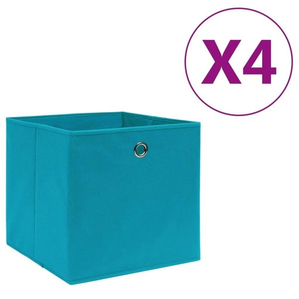 Berkfield Storage Boxes 4 pcs Non-woven Fabric 28x28x28 cm Baby Blue