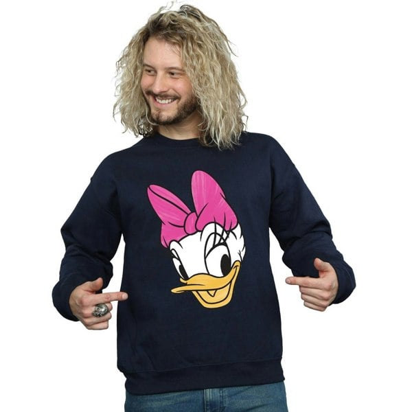 Disney Mens Daisy Duck Head Painted Sweatshirt - Navy Blue