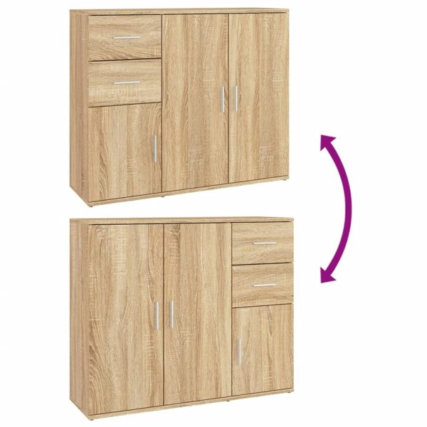 Berkfield Sideboard Sonoma Oak 91x29.5x75 cm Engineered Wood